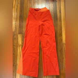 STAUD Orange Mesh Accent Pants